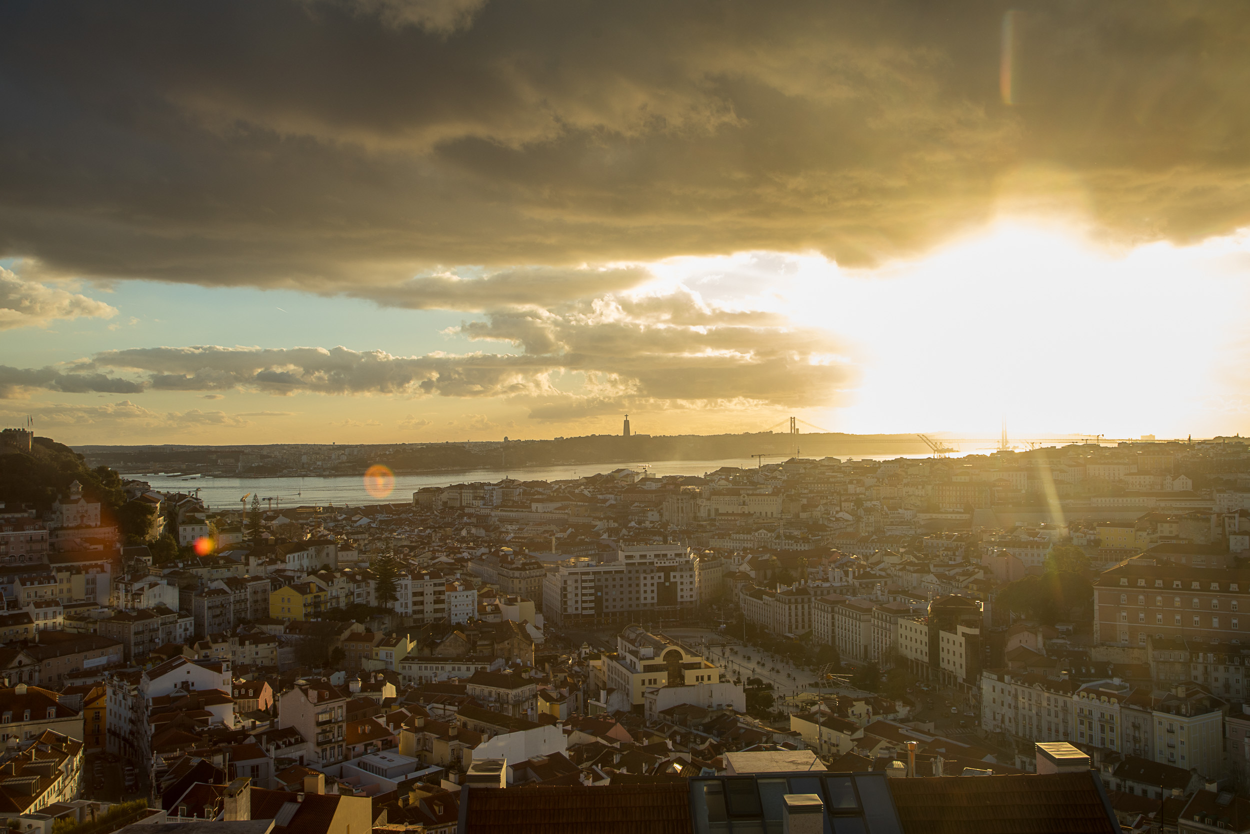 Cityscape view of the charming, historic streets of Lisbon